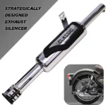 MACH7 Compatible for BS3 BS4 Bullet Classic 350 & 500cc Royal Enfield Classic 350, Classic 500 Full Exhaust System  (Stainless Steel) - Image 3