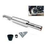 Mach7 Best Short Bottle Chrome Punjab Dolki Empty/FreeFlow Exhaust Silencer Royal Enfield Classic Chrome Royal Enfield Classic Chrome Full Exhaust System  (Mild Steel)