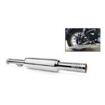 Mach7 Best Short Bottle Chrome Punjab Dolki Empty/FreeFlow Exhaust Silencer Royal Enfield Classic Chrome Royal Enfield Classic Chrome Full Exhaust System  (Mild Steel) - Image 3