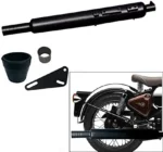 Mach7 Best Long Bottle Black Exhaust Silencer Royal Enfield Classic 500 Royal Enfield Classic 500 Full Exhaust System  (Mild Steel) - Image 2