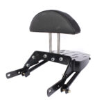 Mach7 Adjustable Cushion Backrest with Luggage Carrier for Royal Enfield Classic 350 (BS4 & BS6 Till 2020) | Heavy Weight Load Support