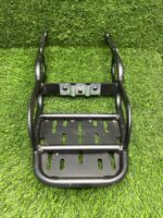 Mach7 Luggage Carrier with Black Backrest for Royal Enfield Meteor 350 – Heavy-Duty Metal Carrier with Comfortable PU Cushion - Image 4