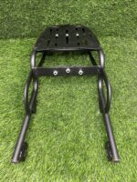 Mach7 Luggage Carrier with Black Backrest for Royal Enfield Meteor 350 – Heavy-Duty Metal Carrier with Comfortable PU Cushion - Image 3